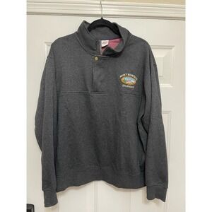 Crazy Apparel 1/4 Zip Snap Button Collar Rocky Mountains Colorado Casual Playful